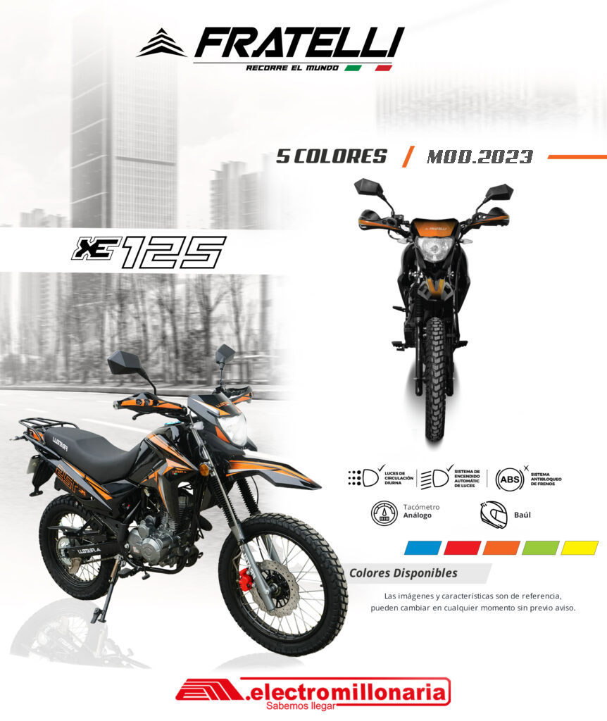 Moto fratelli 2023 moto nueva XE 125 Electromillonaria, motos y bicicletas fratelli